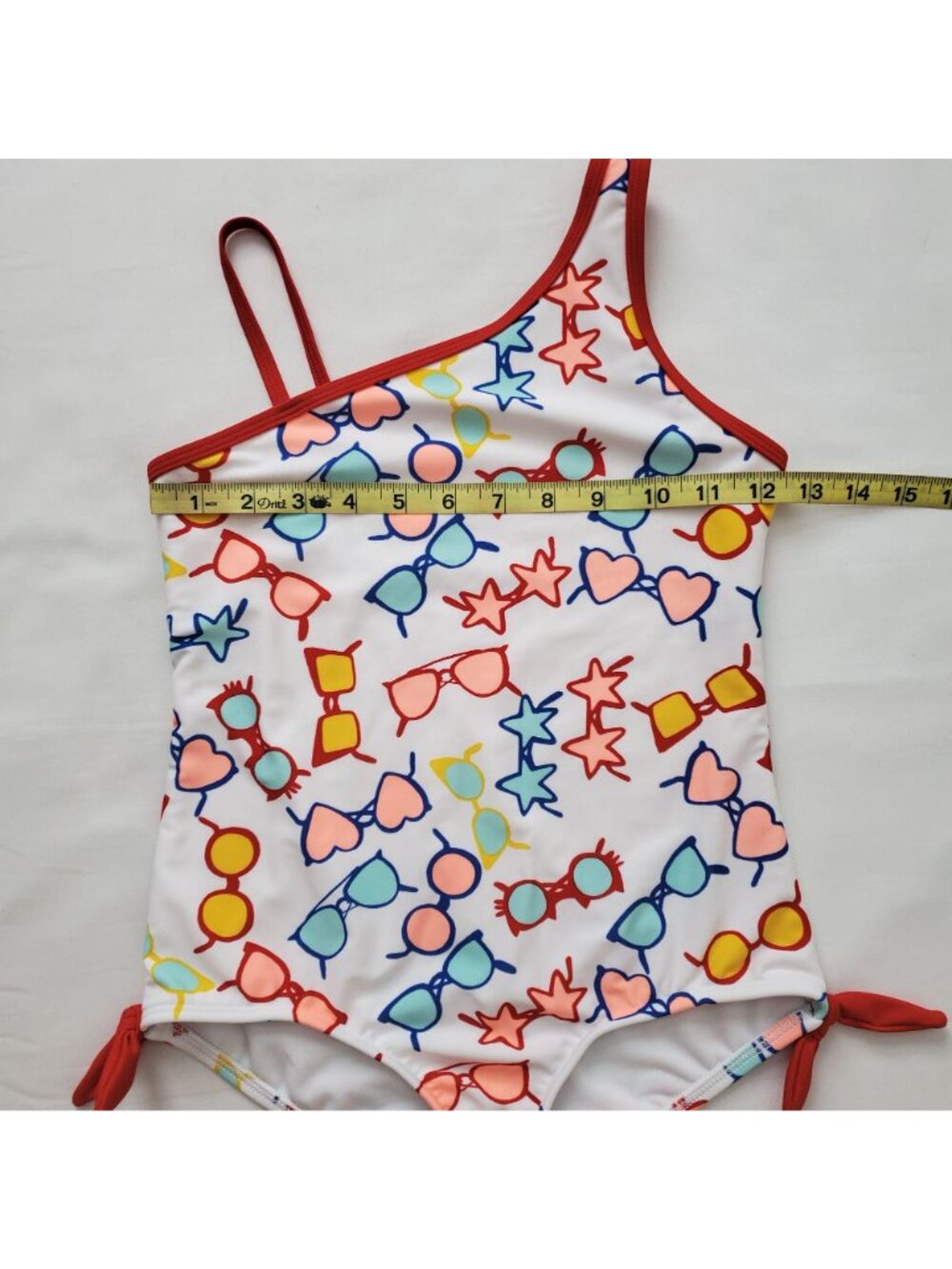 LANDS' END Girls White/Multicolor Sunglasses Print One-Piece Swimsuit Size 7+ - Picture 10 of 11